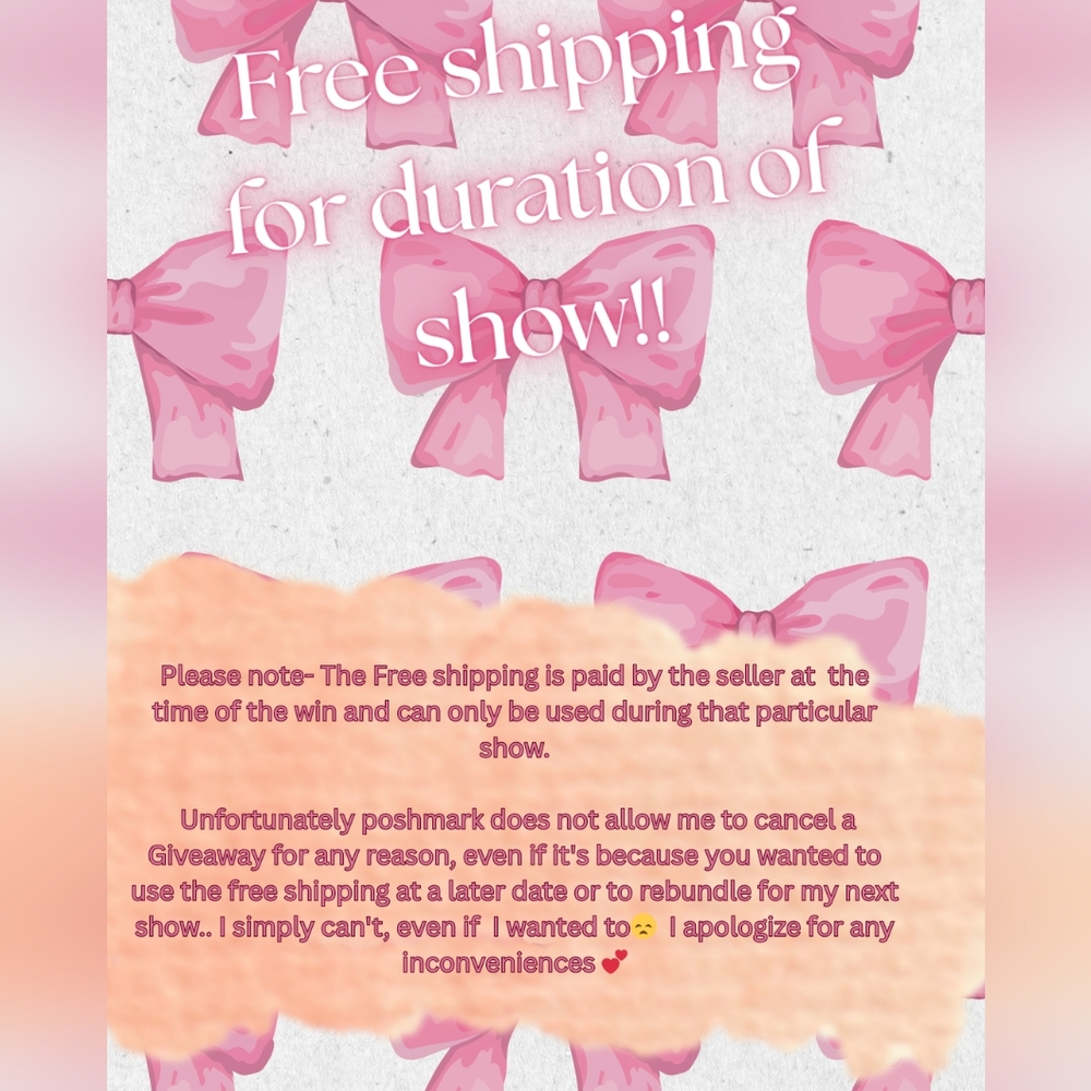 Live Show GIVEAWAY + Free Shipping For Whole Show!